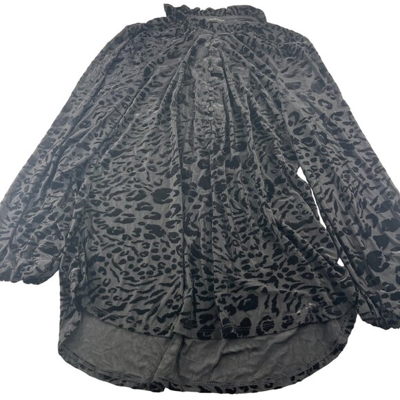 White House Black Market Tops - White‎ House Black Market Womens Animal Print Blouse Large semi sheer velvet